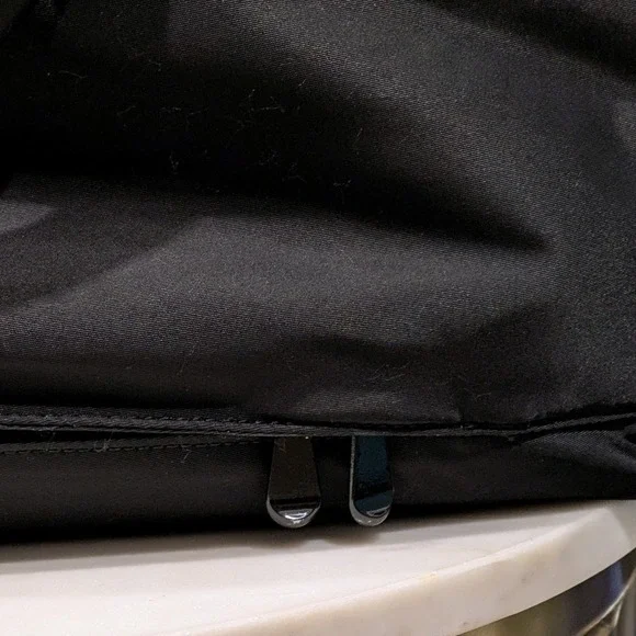 Lo & Sons Brookline Laptop Bag Black with Lavender Interior Nylon Tote - Picture 7 of 11